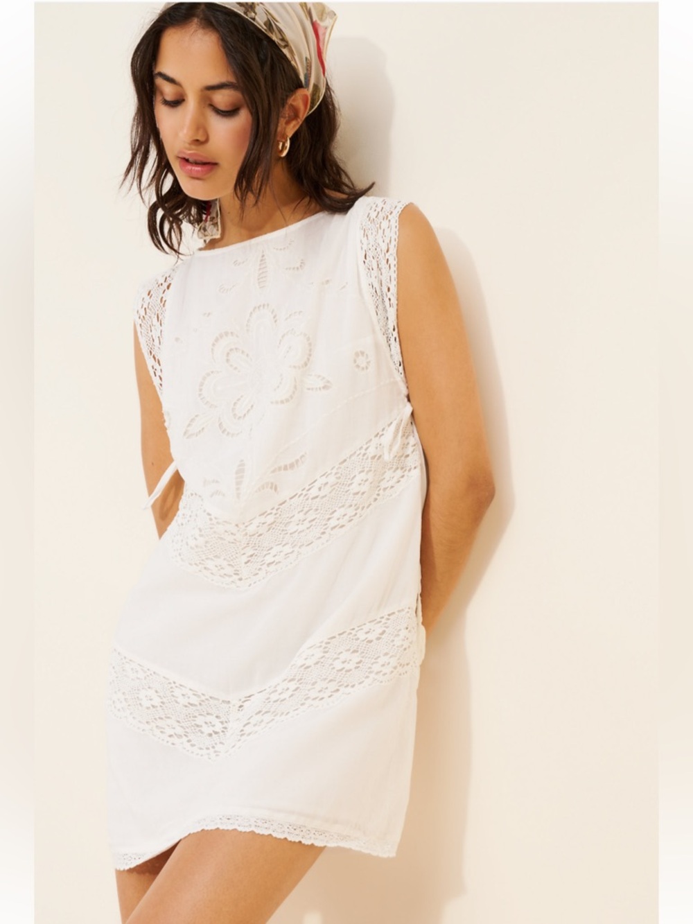 Free People Winifred Mini Dress. Size small. White.